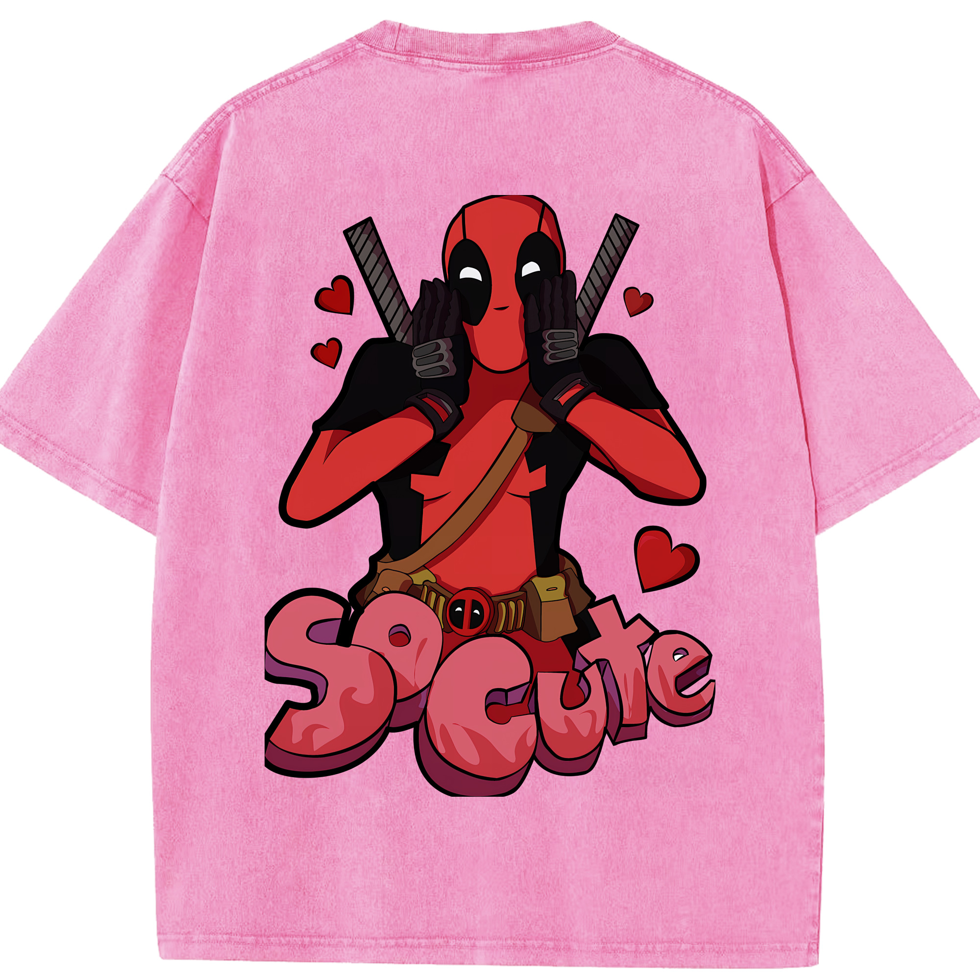 （画像用） Deadpool デッドプール 綿100% ヴィンテージ風 半袖Tシャツ（背面プリント）